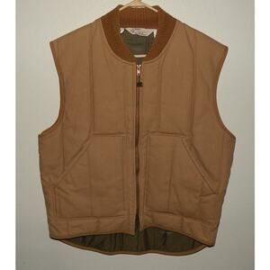 Vintage Walls Blizzard Pruf Men’s Large Insulated Canvas Zipper Vest Brown USA